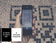 QR Code made with Portuguese Cobblestone