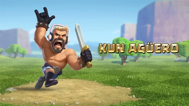 Sergio Agüero reacts to Erling Haaland in Clash of Clans