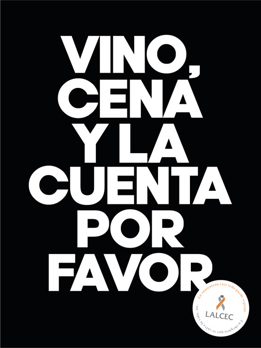 Vino, cena y la cuenta por favor