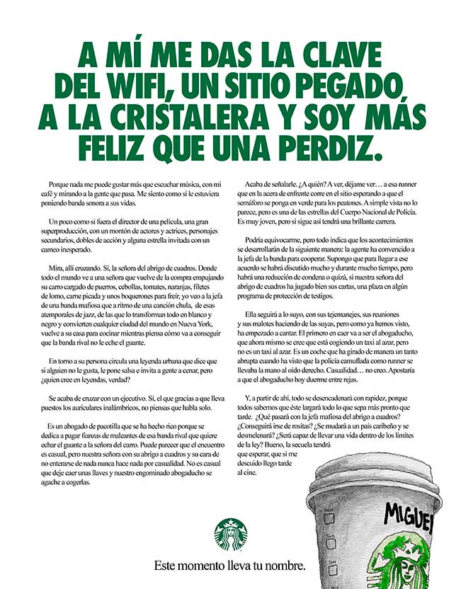 Campaña Starbucks - Este momento lleva tu nombre