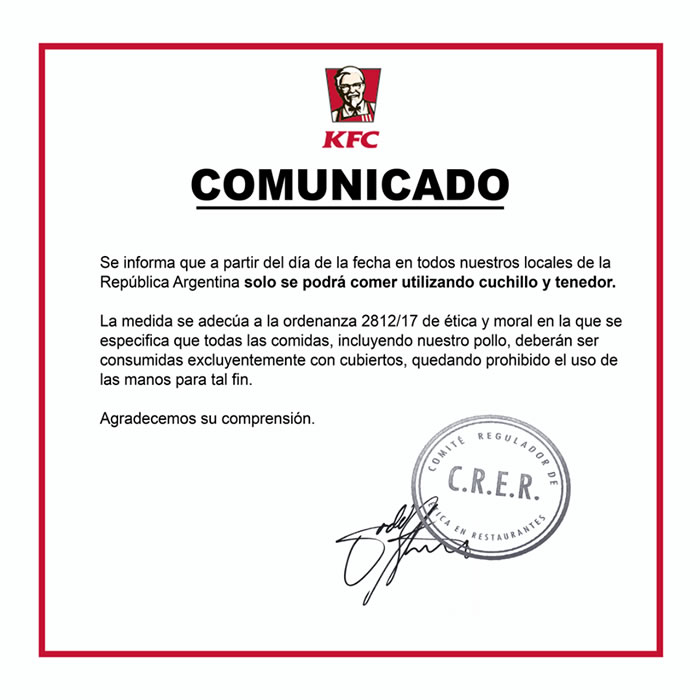Acción KFC Argentina - Día de los Inocentes