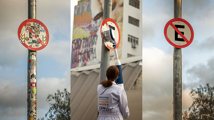 Acción Sensodyne - Apresenta Limpa Placas
