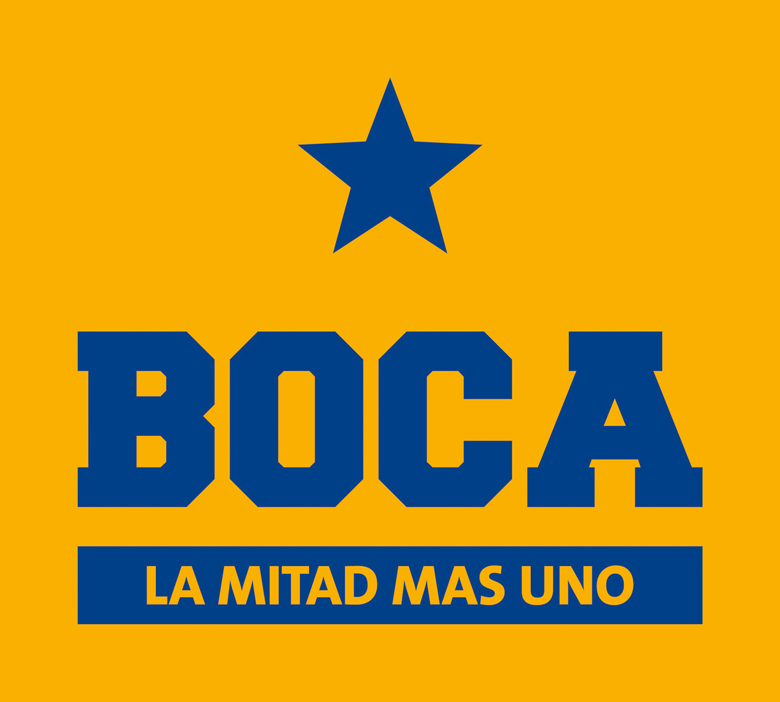 Marca Boca con claim (fondo amarillo)