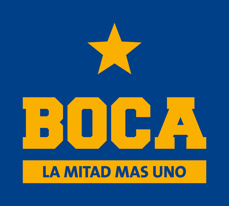 Marca Boca con claim (fondo azul)