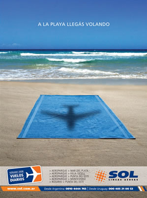 A la playa llegas volando