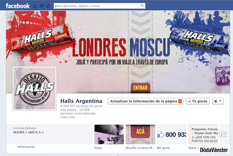 Facebook Desafío Halls - Mundo
