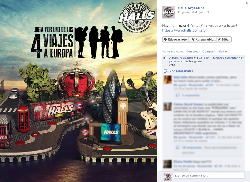 Posteo Promocionado Halls - Mundo