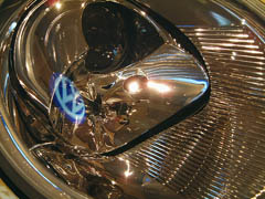 Efecto logo Vokswagen en foco del modelo Beetle