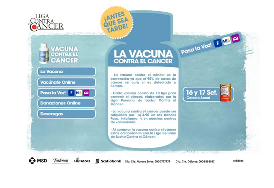 Interior web Vacuna contra el Cáncer