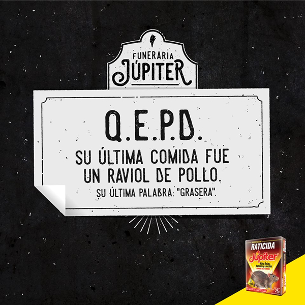 Q.E.P.D. Su última comida fue un raviol de pollo. Su última palabra "grasera",